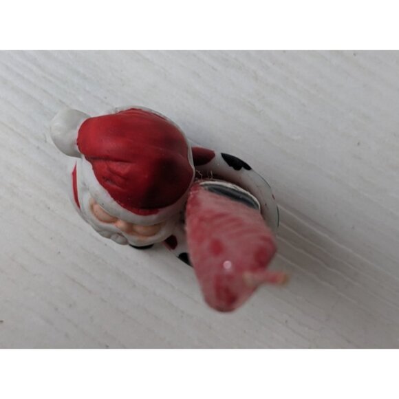 Santa Candle Hugger Climber Holder Vintage Christmas w/mini snowman candle - Picture 6 of 6